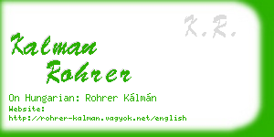 kalman rohrer business card